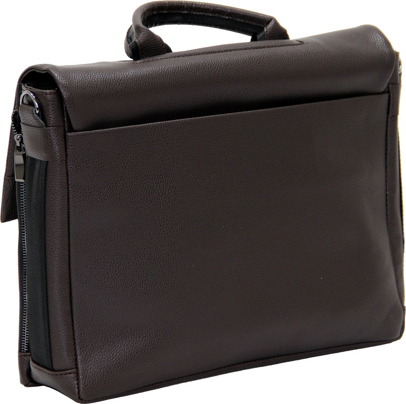 Cambridge Polo Club, Locked Synthetic Leather Briefcase, Coffee