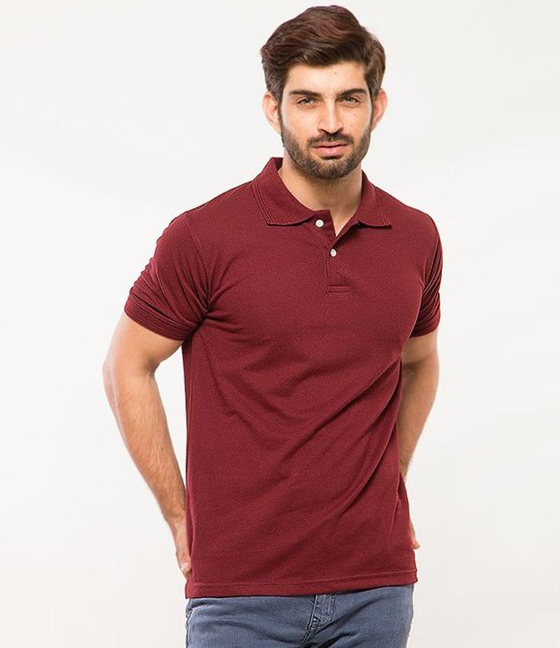 Polo Tshirt Men Claret Red