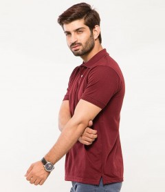 Polo Tshirt Men Claret Red-1