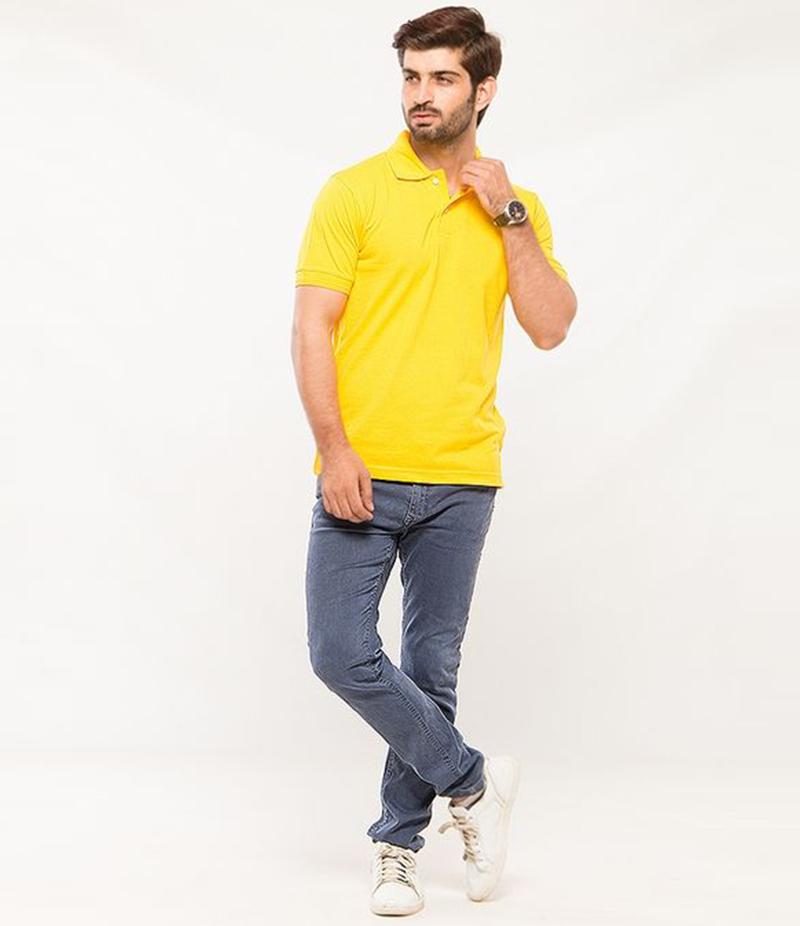 Polo Tshirt Men Yellow