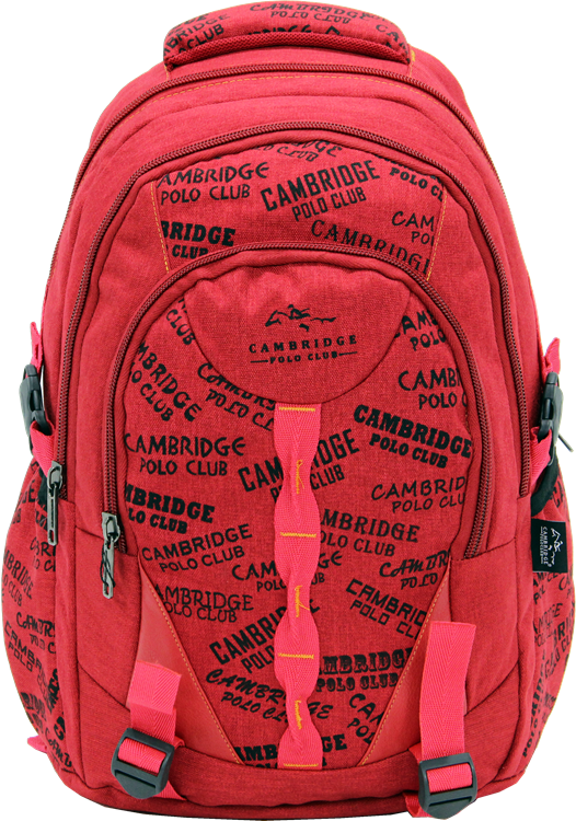 Cambridge Polo Club, Canvas Backpack, Red