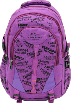 Cambridge Polo Club, Canvas Backpack, Purple-0