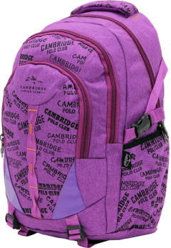 Cambridge Polo Club, Canvas Backpack, Purple-1