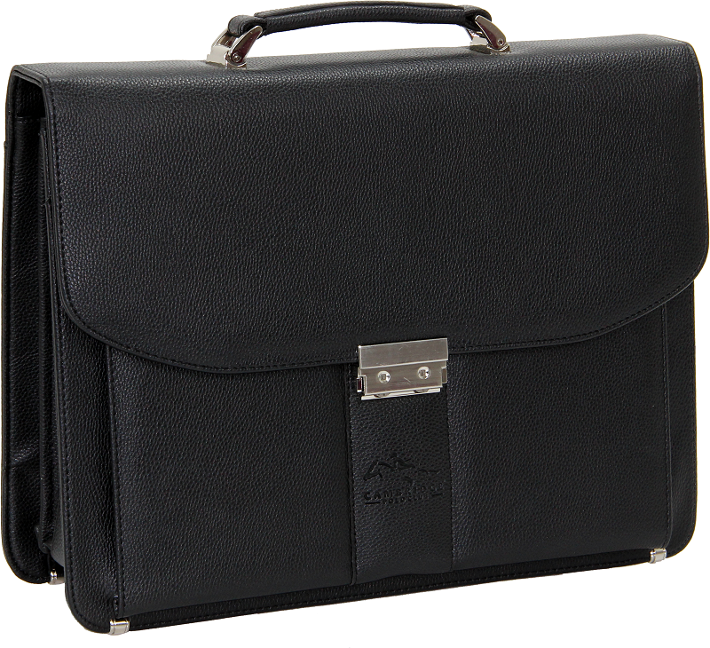 Cambridge Polo Club, Combination Lock Faux Leather Briefcase, Black
