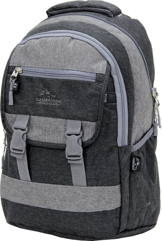 Cambridge Polo Club Plcan1684, Jeans Fabric Backpack, Black