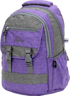 Cambridge Polo Club Plcan1684, Jeans Fabric Backpack, Purple-2