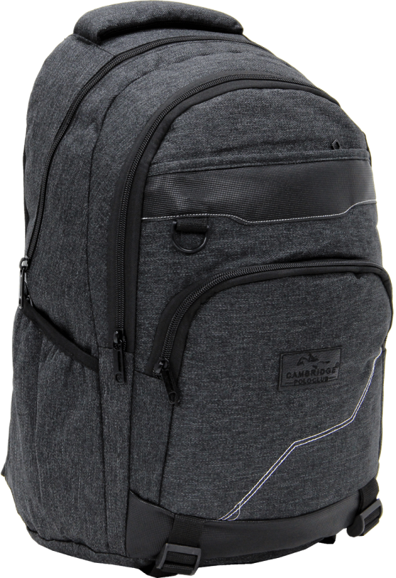 Cambridge Polo Club Plcan1685, Jeans Fabric Backpack, Black