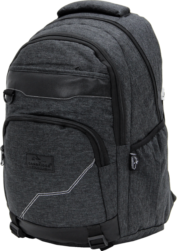 Cambridge Polo Club Plcan1685, Jeans Fabric Backpack, Black