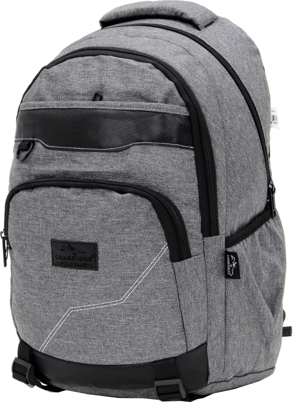 Cambridge Polo Club Plcan1685, Jeans Fabric Backpack, Gray
