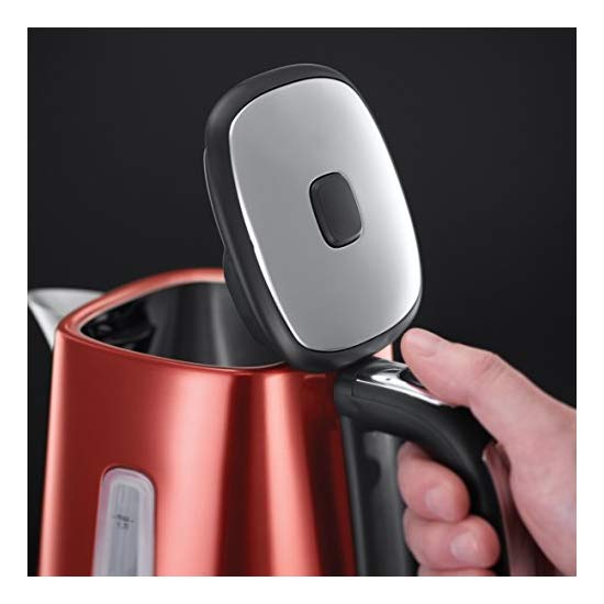 Russell Hobbs 23210 Luna Quiet Boil Electric Kettle Stainless Steel 3000 W 1 7 Litre Red, Water