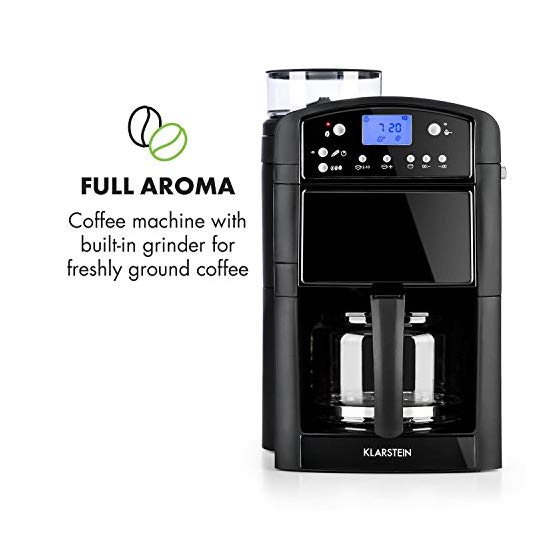 Klarstein Aromatica Coffee Machine Grinder 10 Cups, Filter Coffee