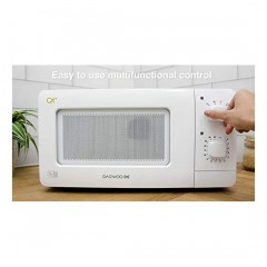 QT3R Daewoo 14L Compact Manual Control Microwave Oven 600W In Pink/White 