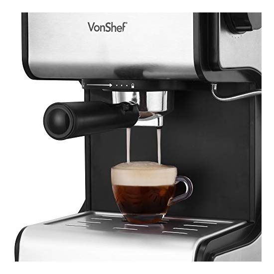 VonShef 15 Bar Premium Espresso Maker, Espresso & Cappuccino Machines