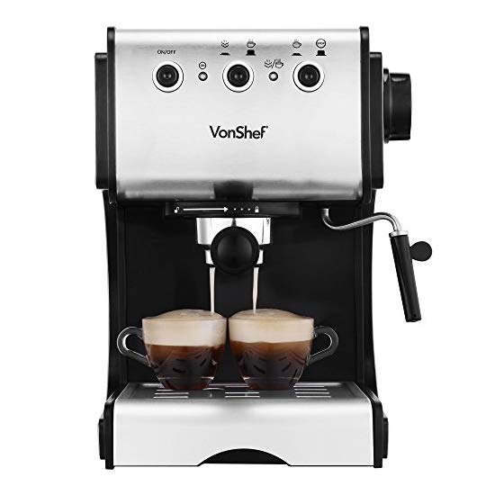 VonShef 15 Bar Premium Espresso Maker, Espresso & Cappuccino Machines