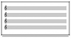 Akyazı Müzik Çizgili Yazı Tahtası, Beyaz, Emaye – 120×140