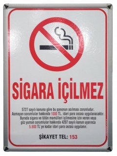 Akyazı Sigara İçilmez Panosu, Alüminyum Çerçeve – 50×70