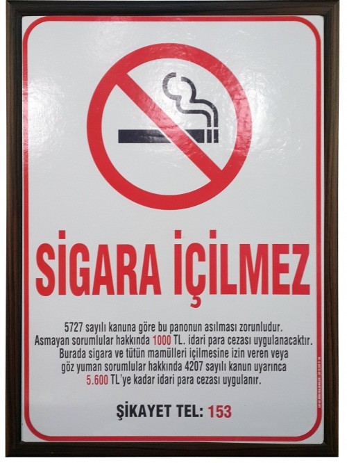 Akyazı Sigara İçilmez Panosu, Ahşap Çerçeve – 50×70