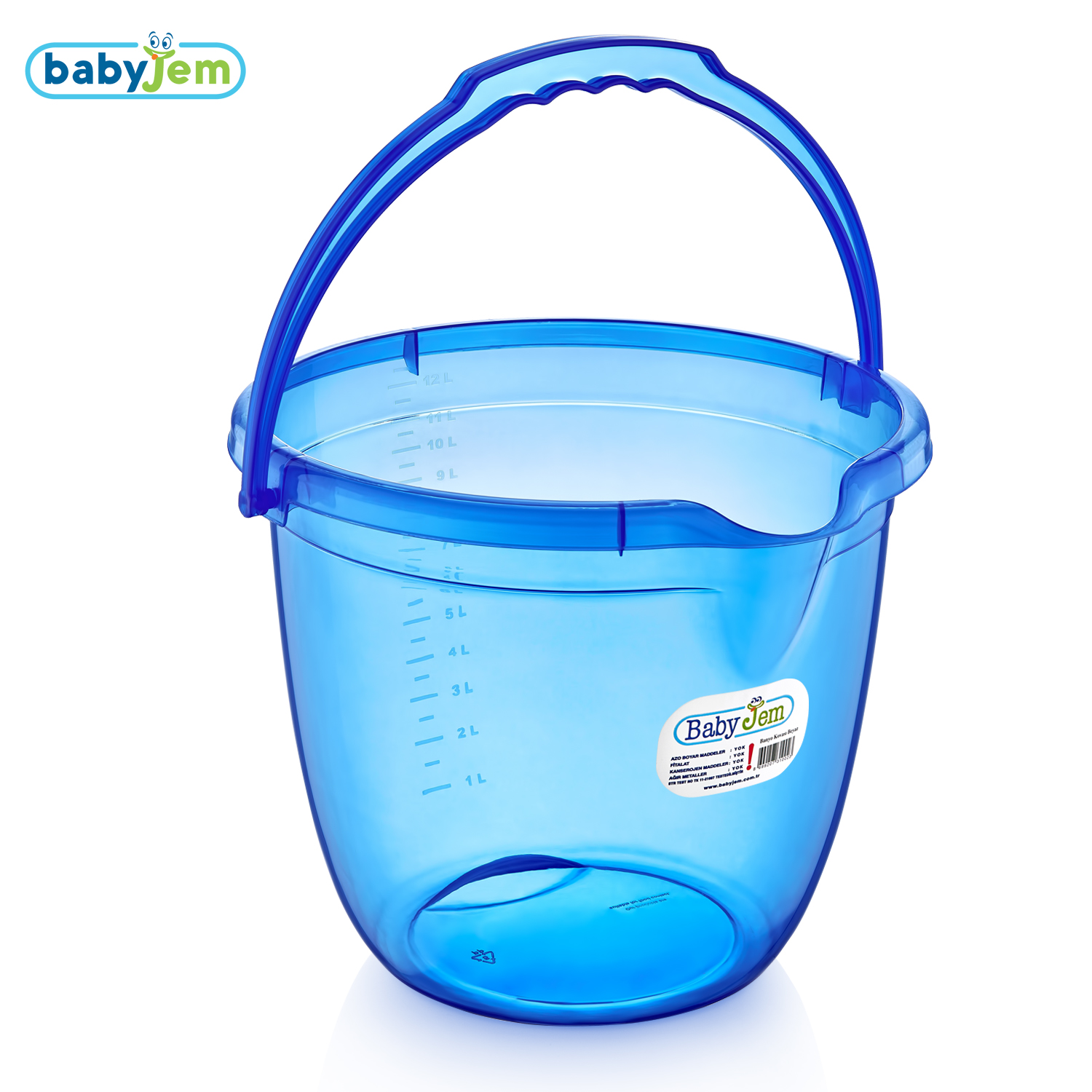 Babyjem Bebek Banyo Kovası Şeffaf Mavi