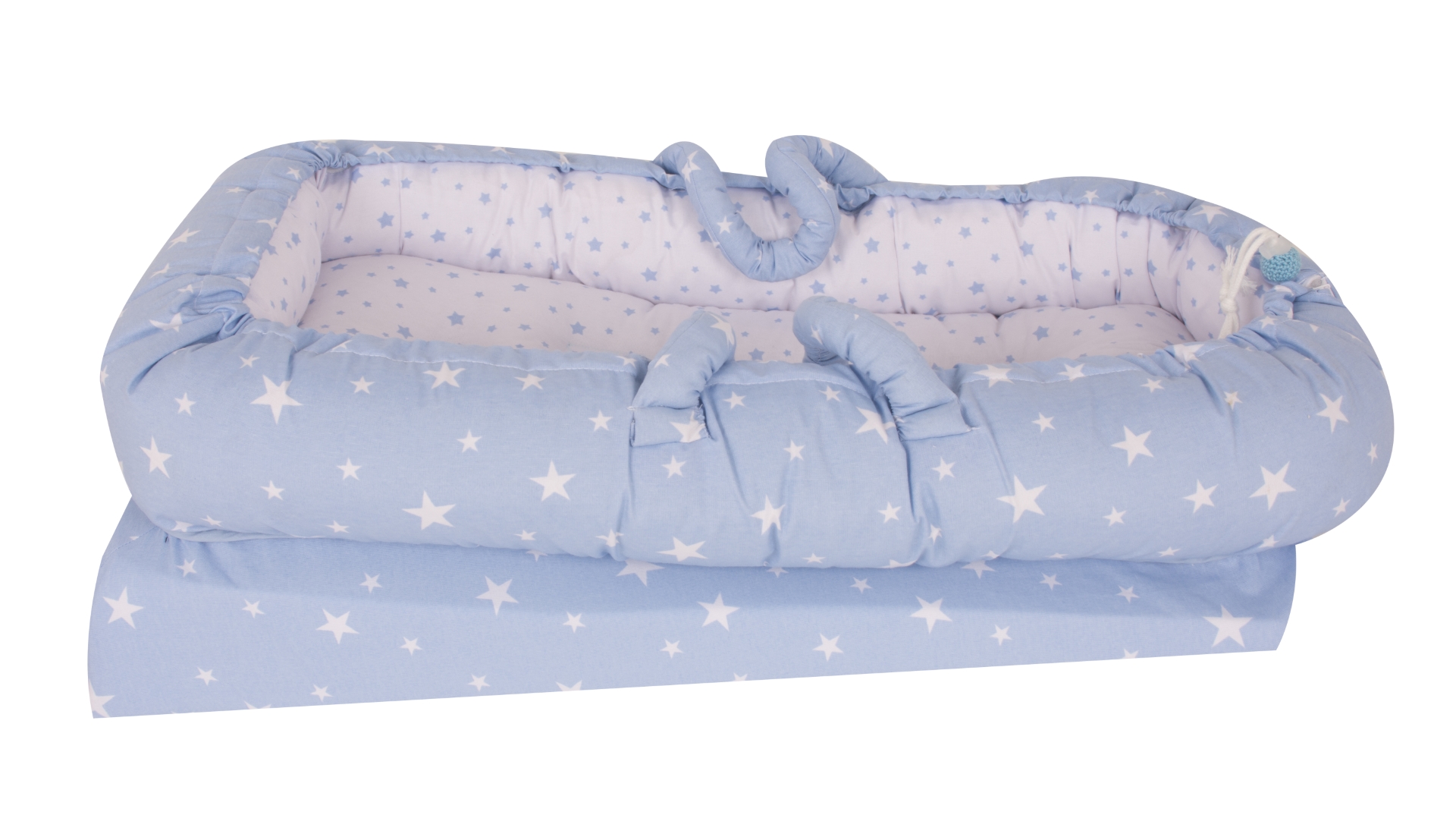 Sevi Bebe Anne Yanı Bebek Reflü Yatağı - Mavi Yıldız