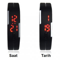 Trend Silikon Su Geçirmez Unisex Led Bileklik Kol Saati Turkuaz-2