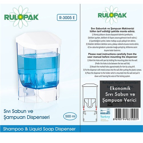 Rulopak Ekonomik Sıvı Sabun Dispenseri Şeffaf