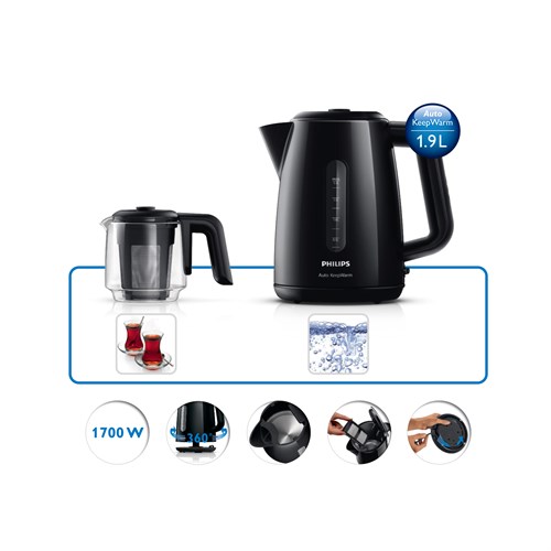 Philips Çay Ustası HD7301/00 1700W Çay Makinesi Siyah