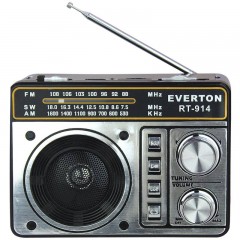 Everton RT-914 Güneş Panelli Fenerli Şarjlı USB-SD-FM Portatif Radyo-1