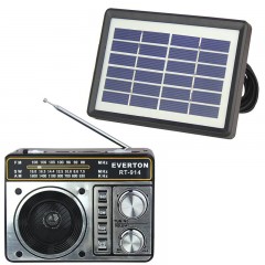 Everton RT-914 Güneş Panelli Fenerli Şarjlı USB-SD-FM Portatif Radyo-4