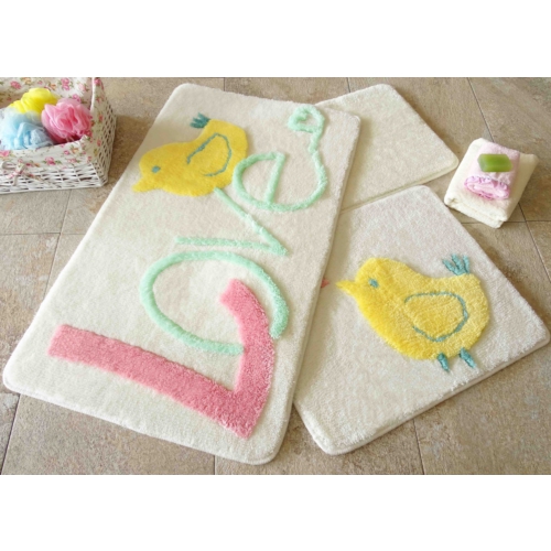 Alessia Home Cicikuş Mint3'lü Banyo Takımı Seti