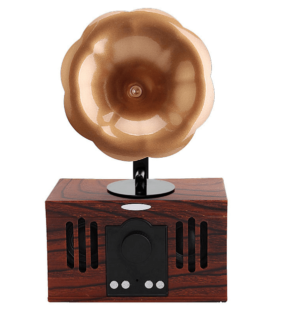 Nostalji Görünümlü Retro Gramofon Tasarımlı Bluetooth Müzik Çalar