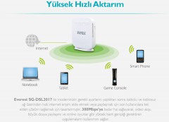  Everest Sg-Dsl2017 Ethernet 300Mbps Kablosuz Dahili Anten VDSL/ADSL2 Modem Router -4