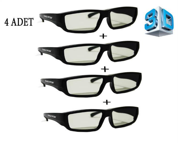 3 Boyutlu Gözlük 3D Gözlük (4 Adet)