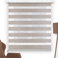 Brillant Zebra Perde Bambu 80X200 Krem-0