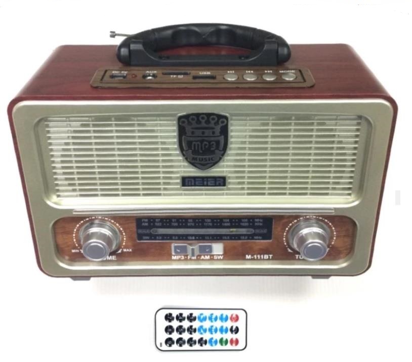 Bluetooth Şarjlı Nostalji Görünümlü Radyo