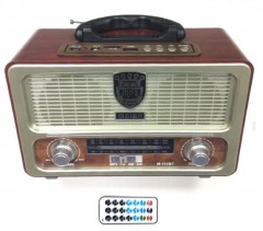 Bluetooth Şarjlı Nostalji Görünümlü Radyo-1