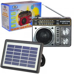 Everton RT-914 Güneş Panelli Fenerli Şarjlı USB-SD-FM Portatif Radyo-3