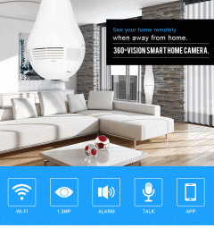 Kingboss Panoramik Ampül Tipi Full HD Wifi IP Kamera-5
