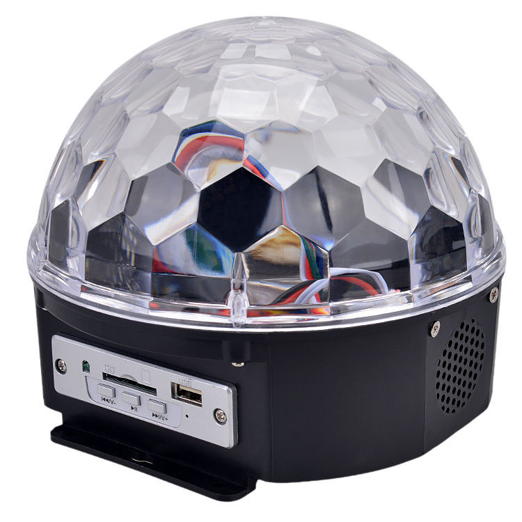 SD Kart ve USB Girişli LED Işıklı Kristal Küre