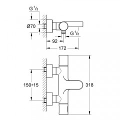 Grohe Grohtherm 3000 Cosmopolitan Termostatik Banyo Bataryası-1